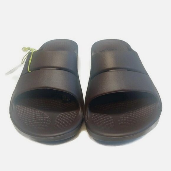 OOFOS Ooahh Recovery Slide Mens Size 11 Womens Sz 13 Pool Sandal Mocha Brown - Picture 6 of 8